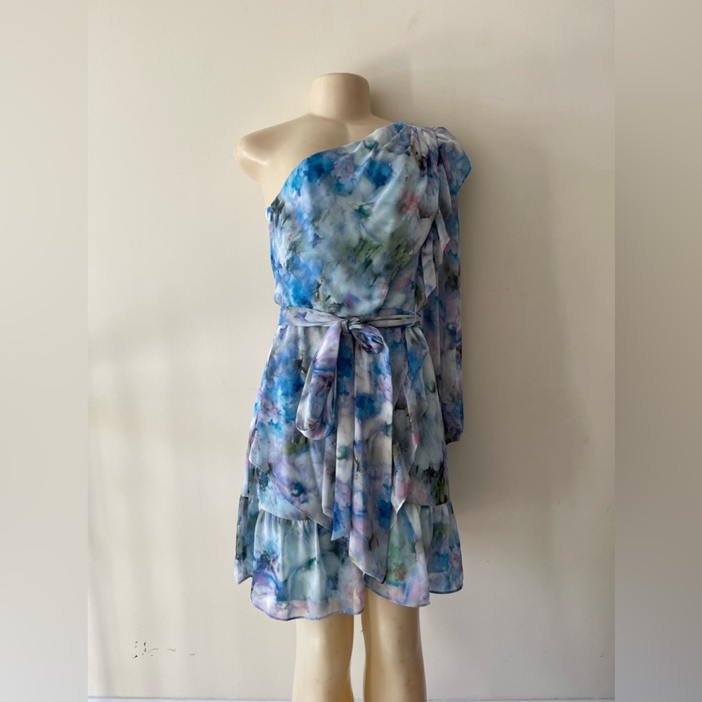 Alex Marie Floral Print One Shoulder Dress - Picture 2 of 4